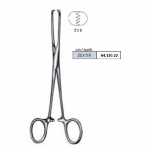 PINZA ALLIS INTESTINAL.22cm 5x6d